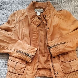 Lucky Brand Women Tan leather jacket